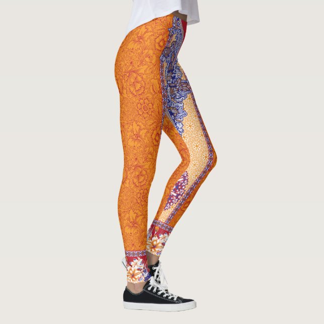 bild i en orange och blå mönster leggings (Höger)