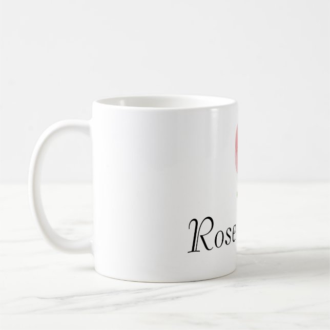 Bild i en ro-blomkudde kaffemugg (Vänster)