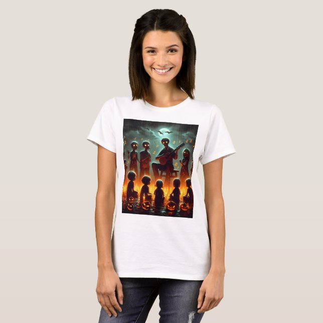 bild i en zombiefamilj med gitarr t shirt (Hel framsida)