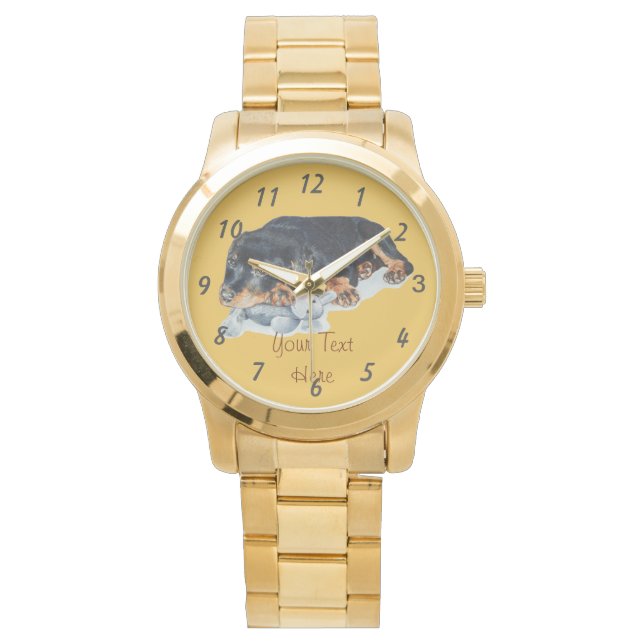 bild i hund av puppskäggig späckhuggare armbandsur (Framsida)