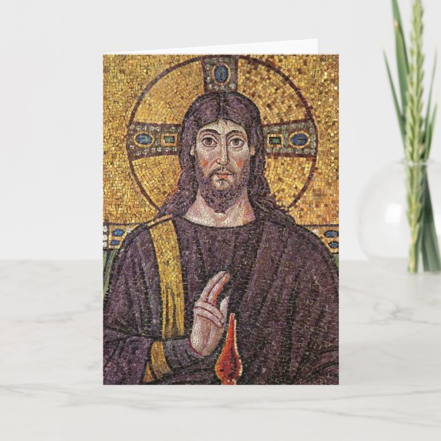 Bild i Jesus Mosaic-Religiösans blankokort Helgkort (Framsida)