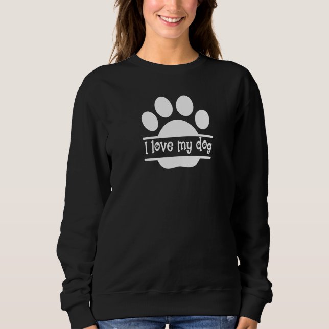 Bild I Kärlek - min Hund Paw-utskrift T Shirt (Framsida)