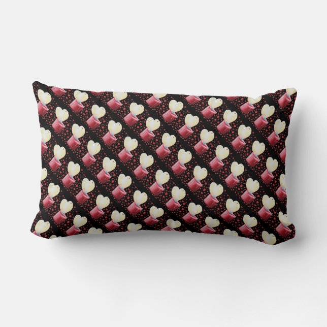 bild i ljus med flamform som hjärta lumbarkudde (Baksida)