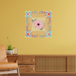 Bild, illustration av Rosa Vår blommor Poster