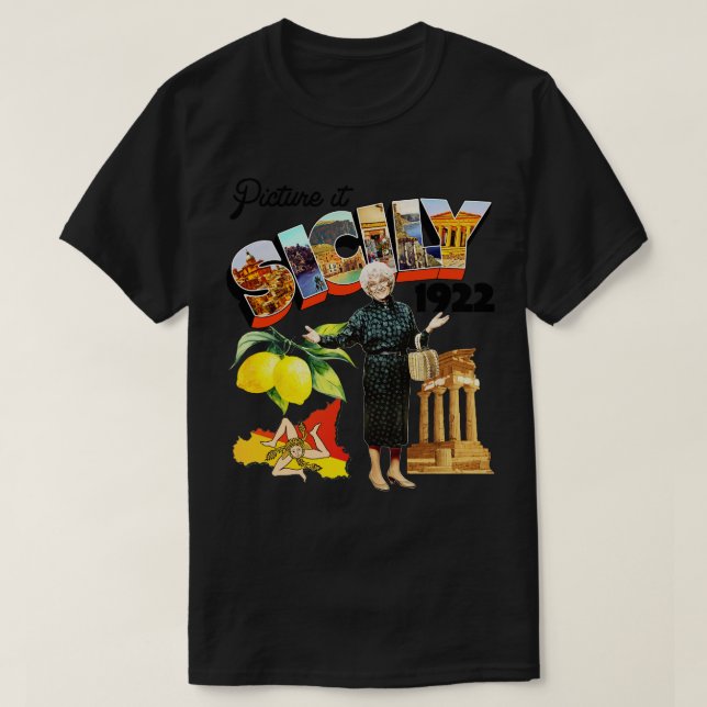 Bild IT Sicilien 1922-vykort T Shirt (Design framsida)