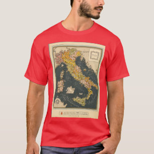 Bild Karta av Italien Färgfull liten karta med kra T Shirt