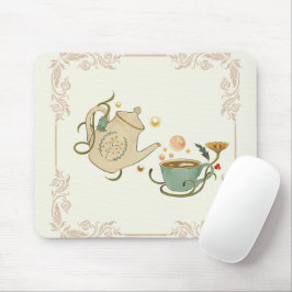 Bild konst, Beige Illustration Tea Time Musmatta
