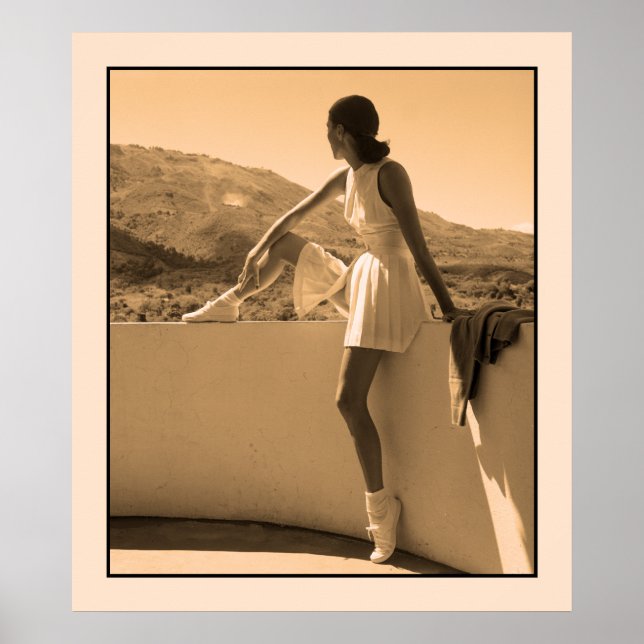 Bild, kvinna i tennisutrustning poster (Framsidan)