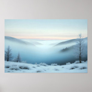 Bild - liggande berg Vinter Nature Art Poster