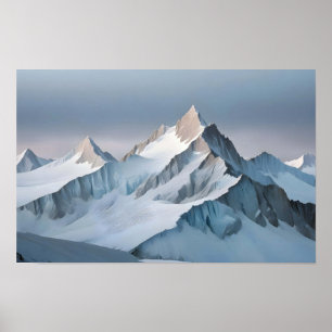 Bild - liggande berg Vinter Nature Art Poster