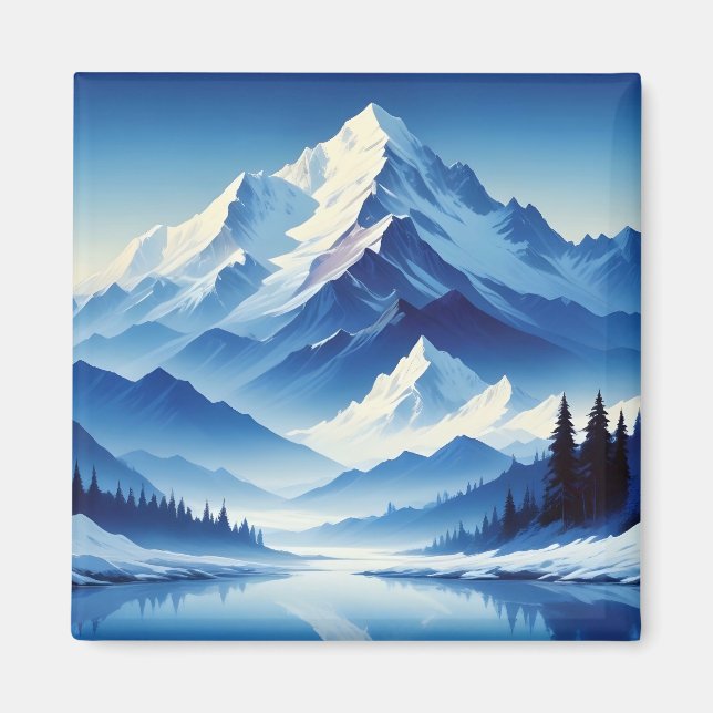 Bild - liggande vinter - bakgrundskonst magnet (Framsidan)