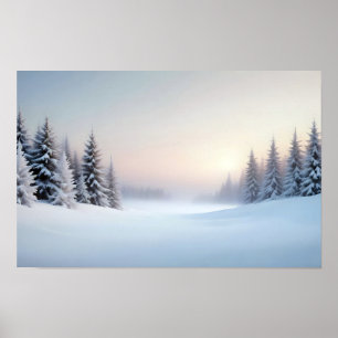 Bild - liggande vinter - bakgrundskonst poster