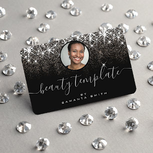Bild mall Luminous Platinum Silver Glitter Visitkort