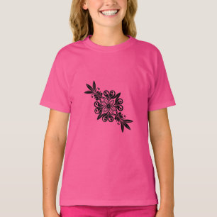 Bild med fabriksmärke för svart elegant Wow Rosa T Shirt