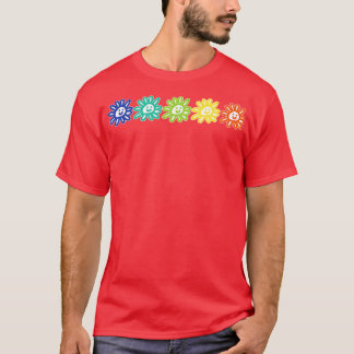 Bild med fem blommiga Höger T Shirt