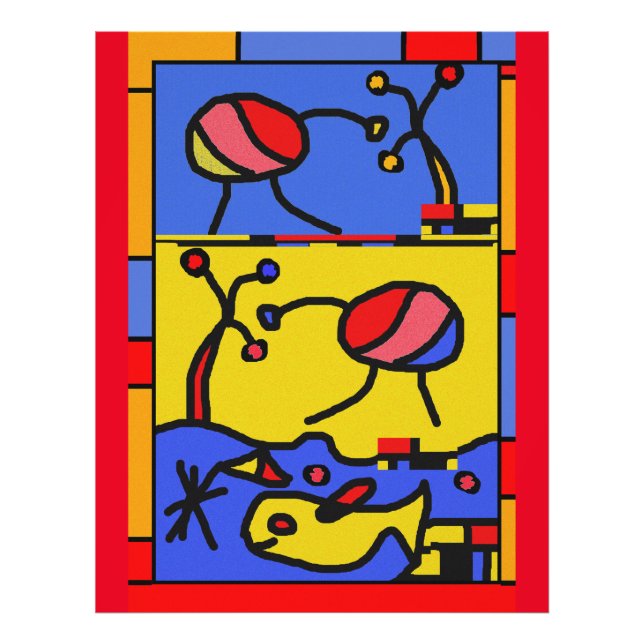 Bild med fiskmodern konst fototryck (Framsidan)