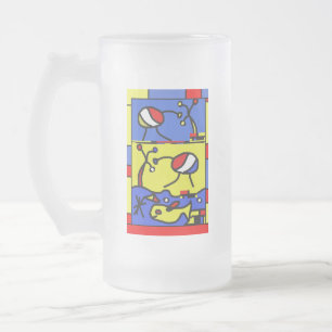 Bild med fiskmodern konst frostat ölglas