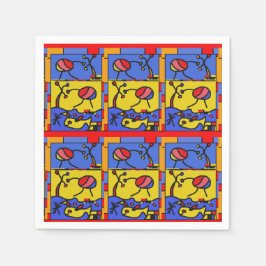 Bild med fiskmodern konst pappersservett