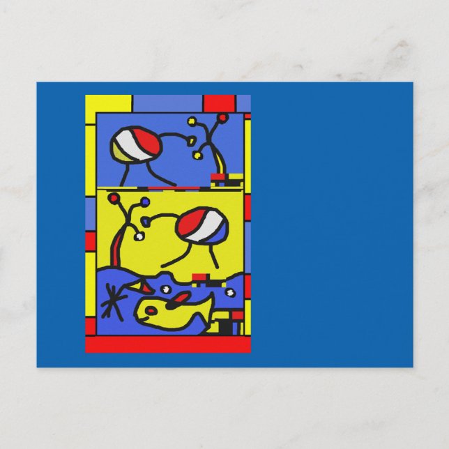 Bild med fiskmodern konst vykort (Framsida)