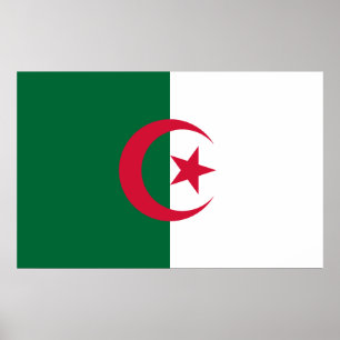 Bild med Flagga av Algeriet Poster
