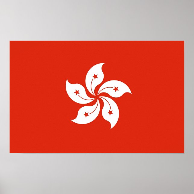 Bild med Flagga av Hongkong, China Poster (Framsidan)