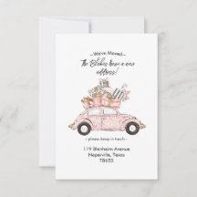 Bild med inbjudan till Vi har flyttat Boxes