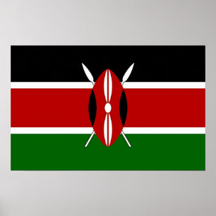 Bild med Kenyas Flagga Poster