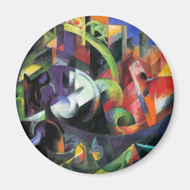 Bild med nötkreatur av Franz Marc, Vintage Art Magnet (Framsidan)