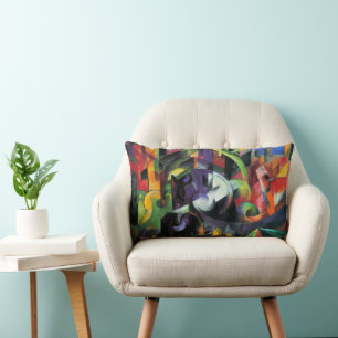 Bild med nötkreatur av Franz Marc, Vintage konst Lumbarkudde