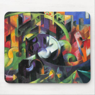 Bild med nötkreatur av Franz Marc, Vintage konst Musmatta