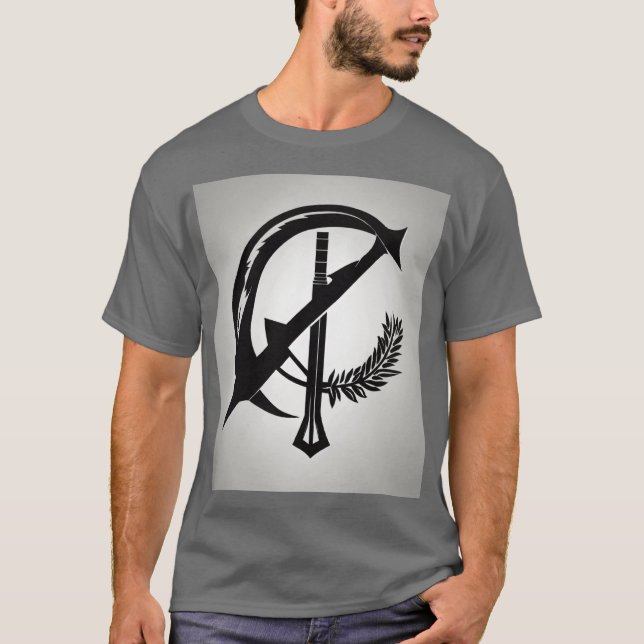 Bild och skugga - Logotyp för dystopisk svartvitt T Shirt (Framsida)