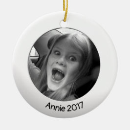 Bild och text på Dubblan Vit 2 x Anpassningsbar Julgransprydnad Keramik