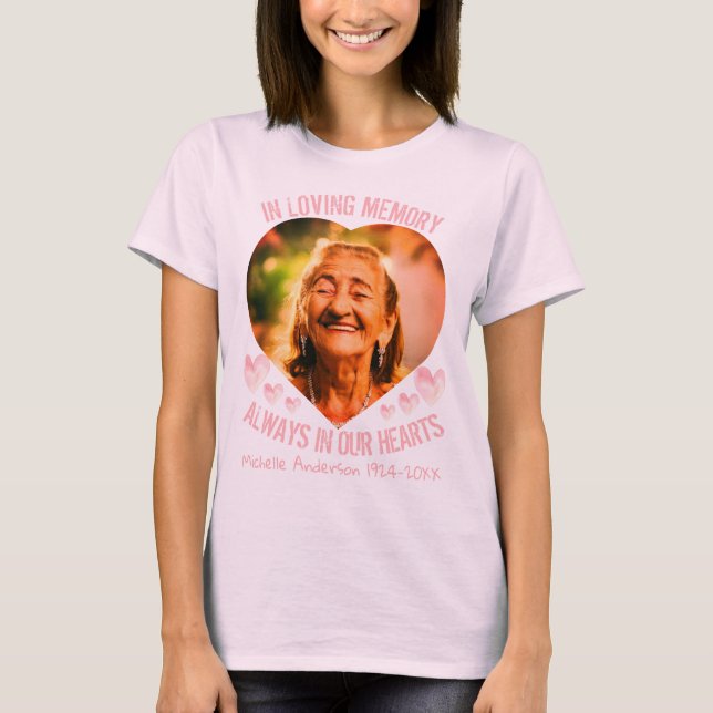 Bild och text T-Shirt för personligens hjärtform (Framsida)