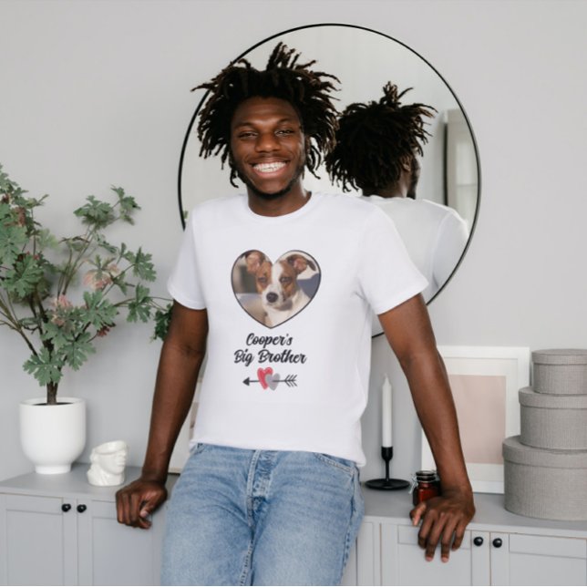 Bild och text T-Shirt för storebror hund personlig (Skapare uppladdad)