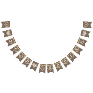 Bild på 5:e bröllop-årsdagen av personligen vimplar