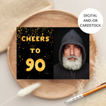 Bild på 90:e födelsedag med svart guld
