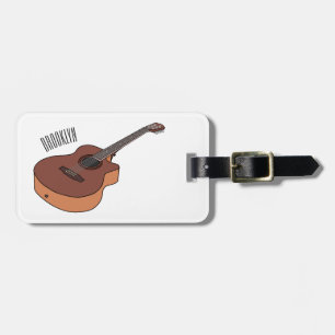 Bild på akustisk gitarr-tecknad bagagebricka