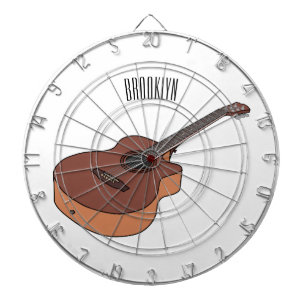 Bild på akustisk gitarr-tecknad darttavla