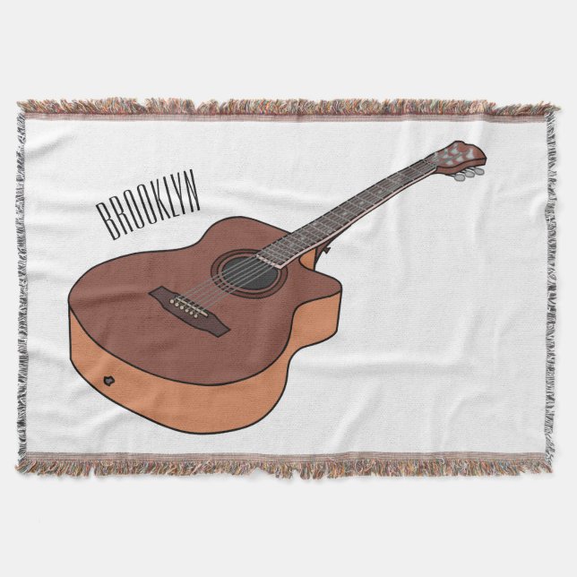 Bild på akustisk gitarr-tecknad filt (Framsidan)