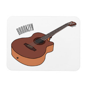Bild på akustisk gitarr-tecknad magnet