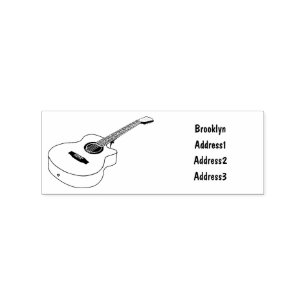 Bild på akustisk gitarr-tecknad stämpel