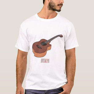 Bild på akustisk gitarr-tecknad t shirt