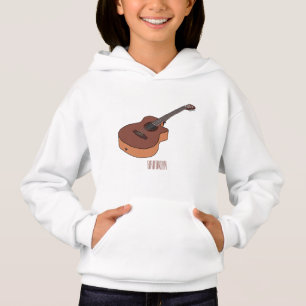 Bild på akustisk gitarr-tecknad t shirt