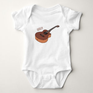 Bild på akustisk gitarr-tecknad t shirt