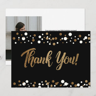 Bild på Anpassningsbarna Black Guld Confetti 50-år Tack Kort