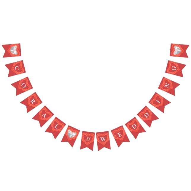 Bild på anpassningsbarna Coral bröllop 35e Vimplar (Alla)