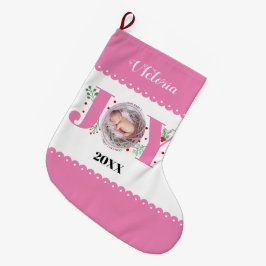 Bild på Baby First jul rosa Joy och bär Stor Julstrumpa