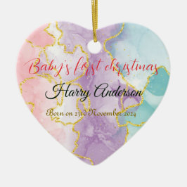 Bild på Baby första jul Ornament back anpassningsb