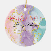 Bild på Baby första jul Ornament back anpassningsb