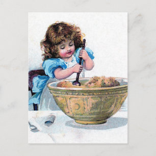 Bild på bakkaka för BAKING vintage Girl Vykort